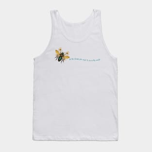 Be the Change With Teal Bee Teal Print Tank Top